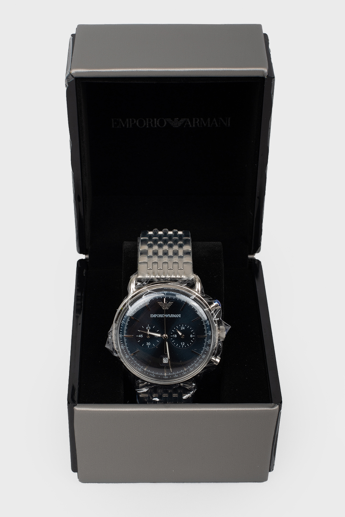 Мужские часы с браслетом серебристого цвета с биркой Emporio Armani, Серебристый
Мужские часы с браслетом серебристого цвета с биркой Emporio Armani, Серебристый
