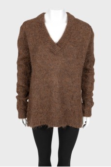 Вовняний коричневий светр