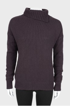 Кашемировый фиолетовый свитер