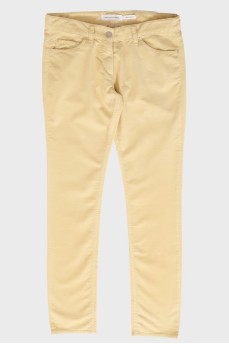 Желтые джинсы прямого кроя