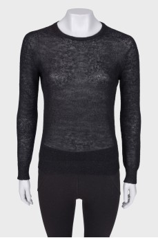 Полупрозрачный черный свитер