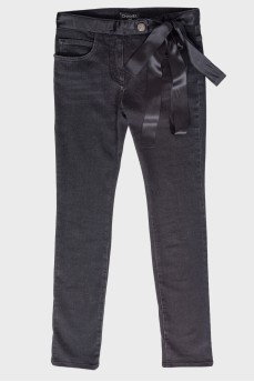 Чорні джинси з текстильним поясом