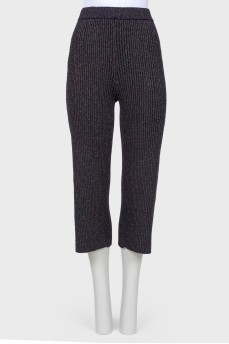 Cropped knit trousers with lurex