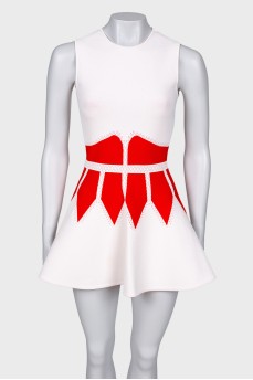 Сукня міні з червоним принтом на талії