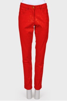 Червоні джинси з текстури