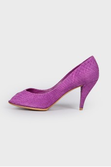 Фиолетовые туфли с открытым носком