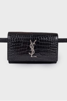 Поясна сумка Classic Monogram Clutch Crocodile Embossed Leather