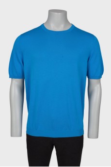 Чоловіча блакитна футболка з круглим вирізом