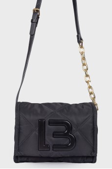 Текстильная черная сумка с ремешком
