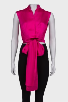 Рожева блуза на зав'язках