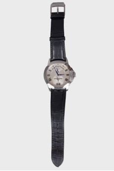 Чоловічий годинник зі сріблястою фурнітурою