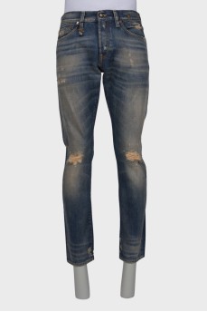 Мужские джинсы цвета Fulham Blue Rip с биркой