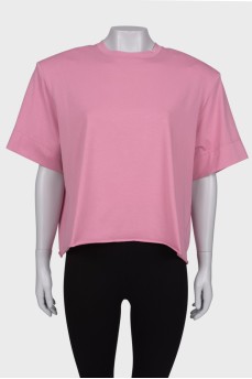 Рожева футболка з підплічниками з биркою