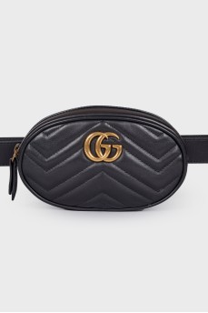 Поясна сумка Black Matelassé Leather GG Marmont