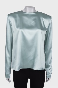 Атласна блуза з відкритою спинкою