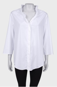 Белая блуза со скрытой застежкой