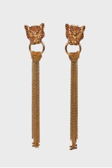 Золотистый комплект серьги и ожерелье