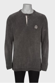 Мужской серый свитер с логотипом