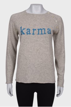 Кашеміровий светр із написом