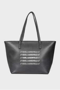 Шкіряна сумка з лого бренду