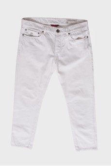 Мужские белые джинсы прямого кроя 