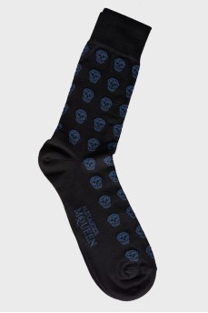 Мужские темно-синие носки с принтом 