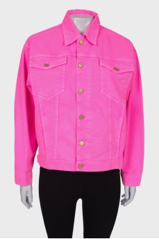 Джинсова куртка яскраво-рожевого кольору