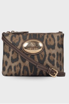 Кожаная сумка с леопардовым принтом