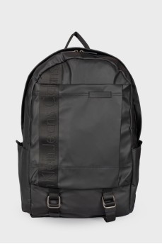Чорний рюкзак з логотипом бренду