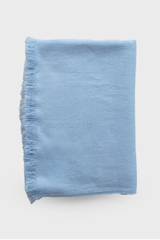 Блакитний шарф з бахромою