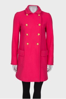 Рожеве пальто з вовни