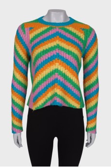 Укороченный свитер мультицвет