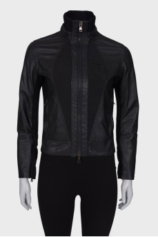 Черная комбинированная куртка 