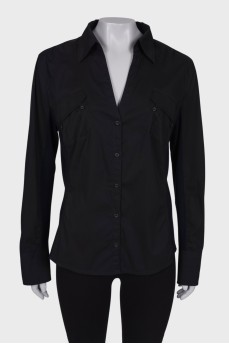 Черная комбинированная рубашка