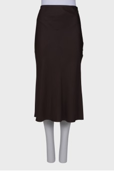 Темно-коричневая юбка из шелка 