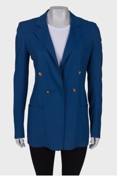 Синий пиджак с золотистой фурнитурой 