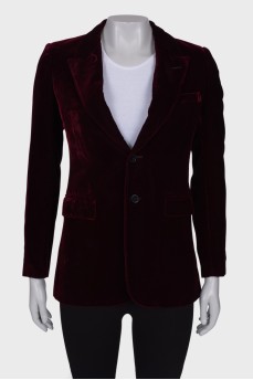 Велюровий піджак темно-бордового кольору