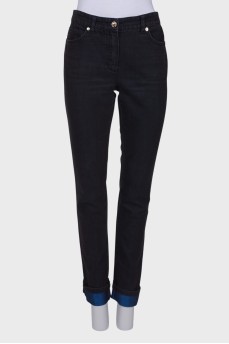 Черные джинсы с эффектом шанжан 