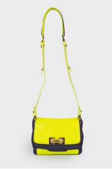 Комбинированная ярко-желтая сумка