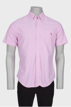 Чоловіча рожева сорочка з коротким рукавом