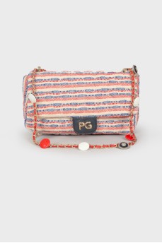 Текстильна сумка з медальйонами на ремінці