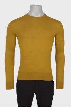 Чоловічий кашеміровий гірчичний светр