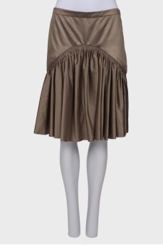 Оливковая юбка со складками