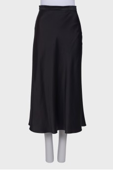 Шелковая черная юбка