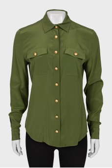 Шовкова зелена блуза