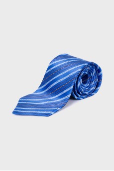 Блакитна краватка в принт з біркою