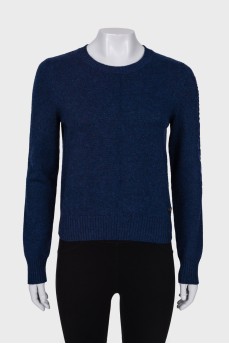 Кашеміровий темно-синій светр