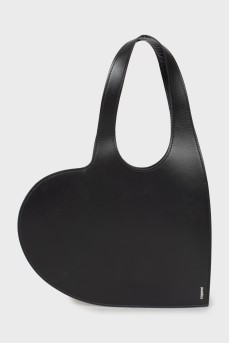 Кожаная сумка черного цвета 