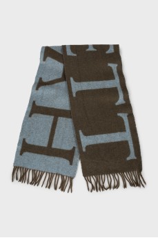 Кашемировый шарф с логотипом 