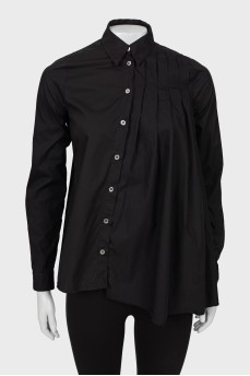 Плиссированная черная рубашка 